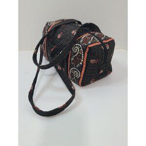 Vera Bradley Handbag Pursel Satchel Floral Paisley Brown Black Red Cotton Bag
